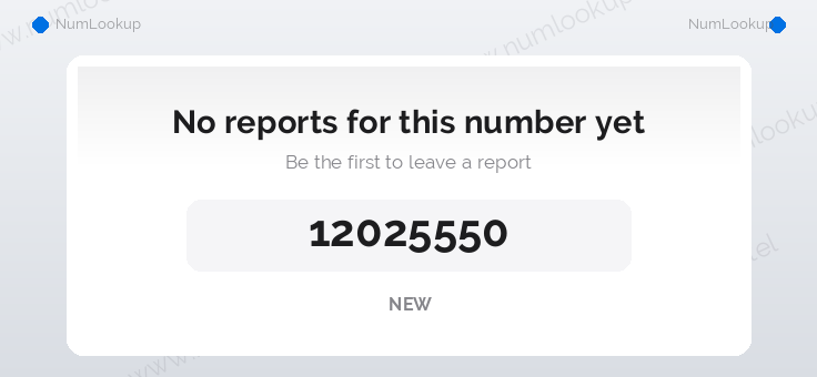Phone number details for 12025550