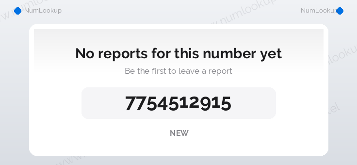 Phone number details for 7754512915