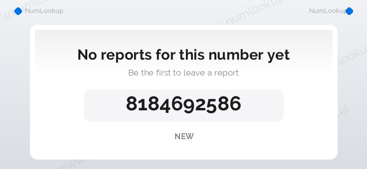 Phone number details for 8184692586